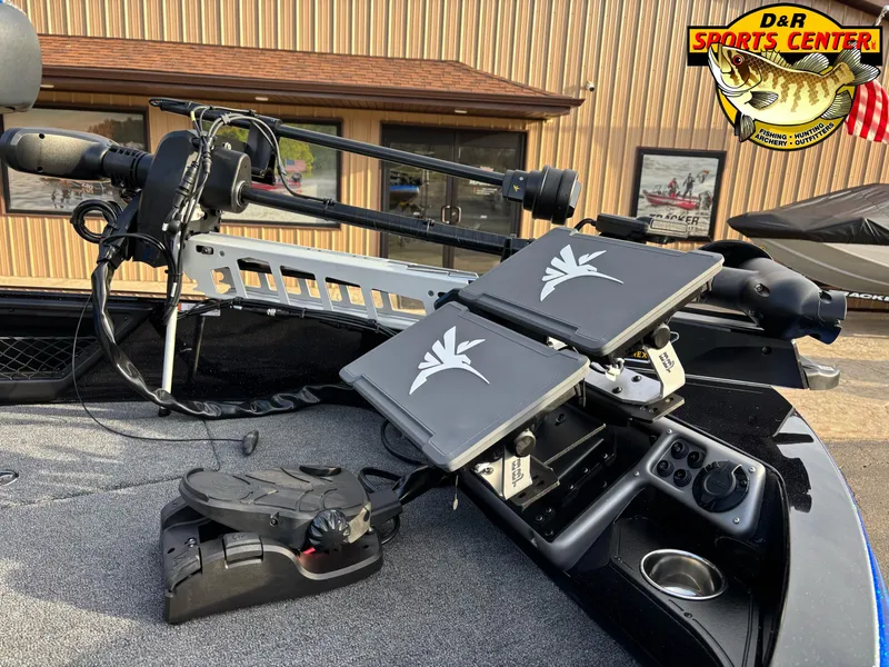 Slide: The Image of 2025 Ranger 1880MS boat with advanced fishing equipment at D&R Sports Center. - 11