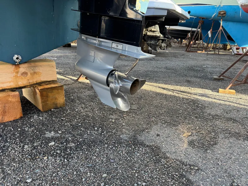 Slide: The Image of Close-up of a 2022 Sea Fox 328 boat propeller on gravel. - 24