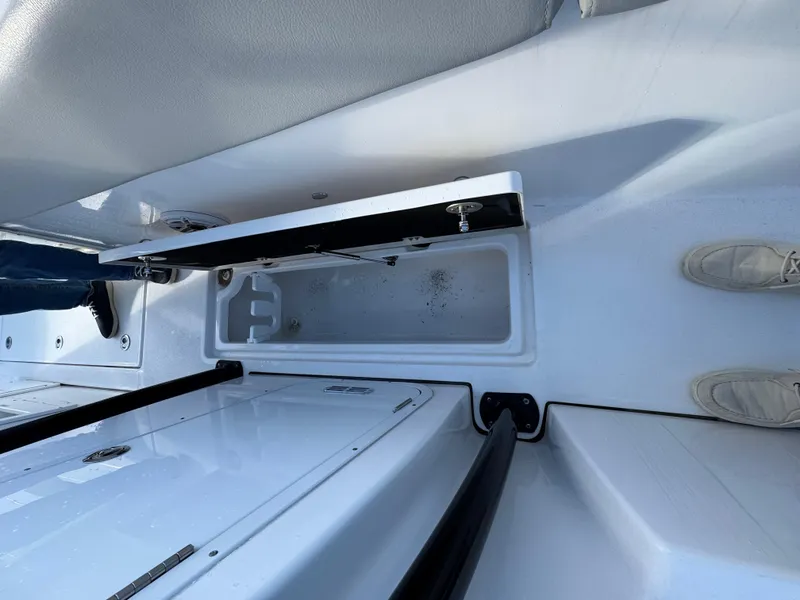 Slide: The Image of Sea Fox 328 boat interior, open storage compartment, 2022 model. - 30