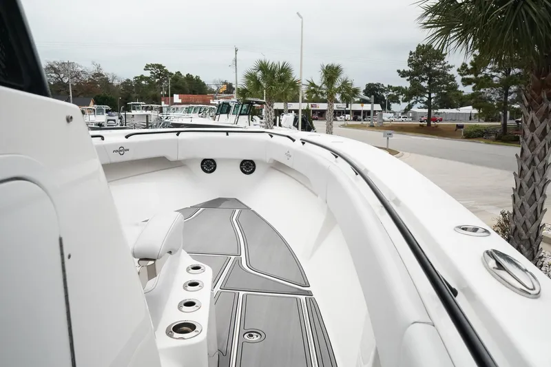 Slide: The Image of 2023 Fountain Bluewater 38 Tournament Edition boat deck with sleek design and modern features. - 35