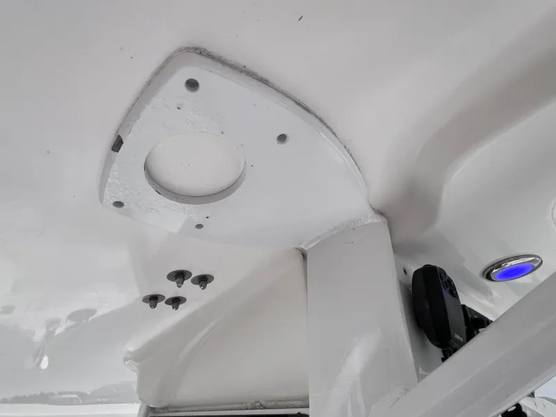 Slide: The Image of Close-up of 2017 Sea Hunt Gamefish 25 boat interior, showcasing clean white surface and fixtures. - 44