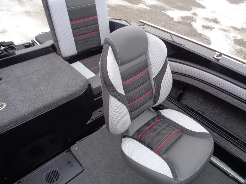 Slide: The Image of 2025 Ranger 1880MS boat interior with modern seating design. - 10