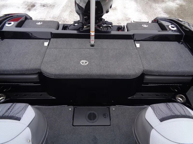 Slide: The Image of 2025 Ranger 1880MS boat interior with seating and storage compartments. - 13