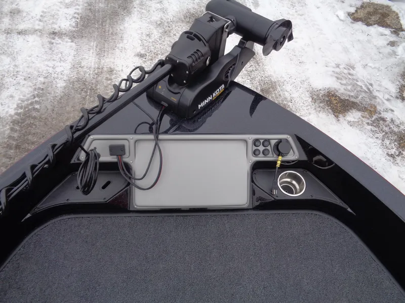 Slide: The Image of 2025 Ranger 1880MS boat dashboard with advanced navigation system and controls. - 16