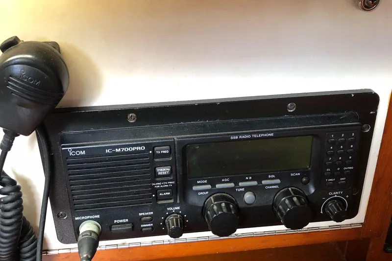 Slide: The Image of ICOM IC-M700PRO radio on 1985 Tayana 37 sailboat. - 15