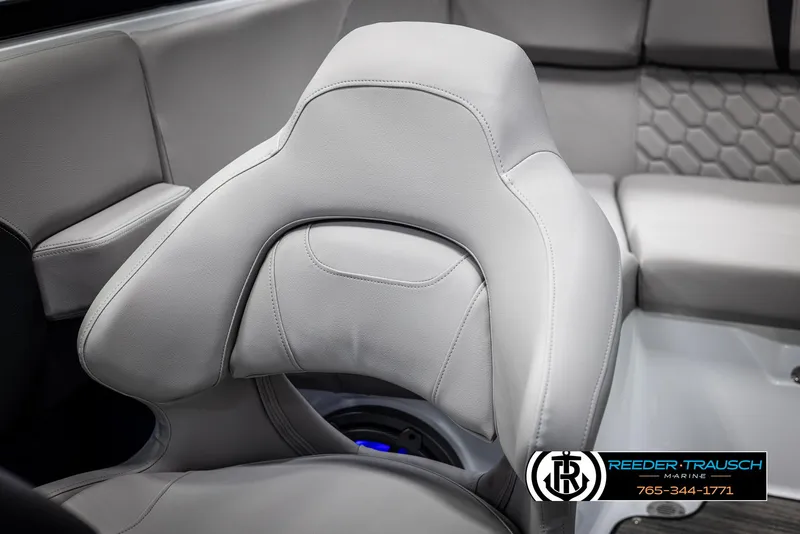 Slide: The Image of 2025 Four Winns H2 boat interior with luxurious seating and modern design. - 43
