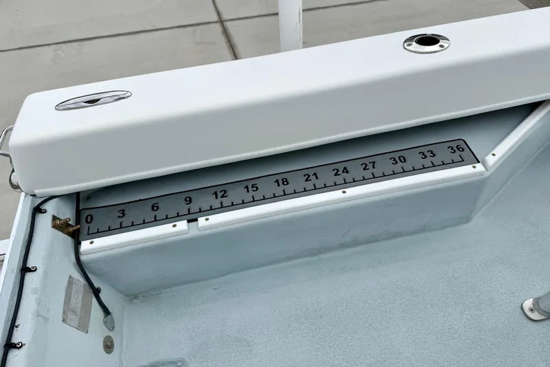 Slide: The Image of Privateer 1800 Retriever 2020 boat interior with built-in measuring ruler. - 27