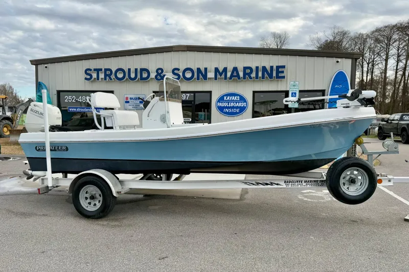 Slide: The Image of 2020 Privateer 1800 Retriever boat on trailer at Stroud & Son Marine dealership. - 29