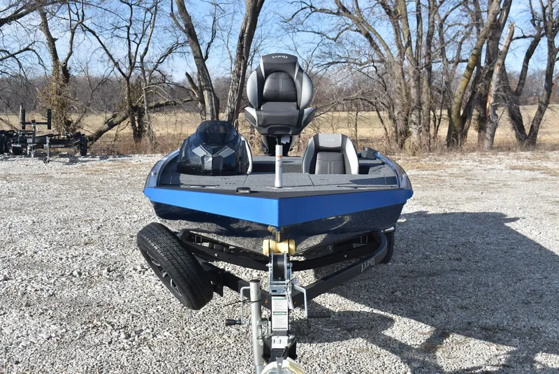 Slide: The Image of 2025 Lund 1775 Renegade SS boat on gravel, front view. - 2