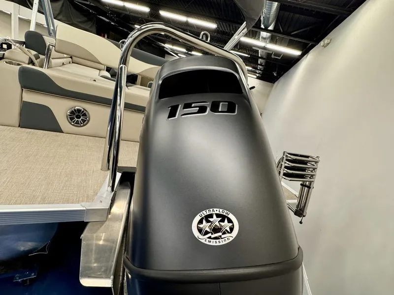 Slide: The Image of 2025 Tahoe LTZ 2385 CRB boat with 150 horsepower engine, ultra-low emission. - 4