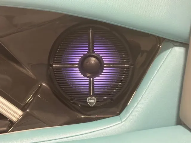 Slide: The Image of Illuminated speaker in 2020 Tigé 20RZX boat interior. - 25