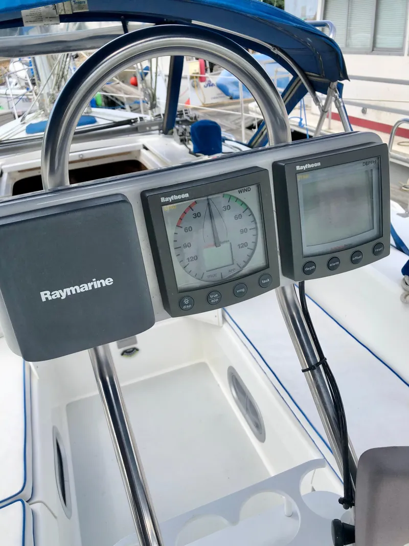 Slide: The Image of Cockpit of 2000 Catalina 320 sailboat with Raymarine instruments. - 24