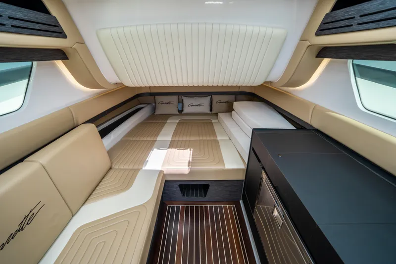 Slide: The Image of Luxurious interior of 2021 Cigarette 59 Tirranna yacht with elegant seating and modern design. - 38