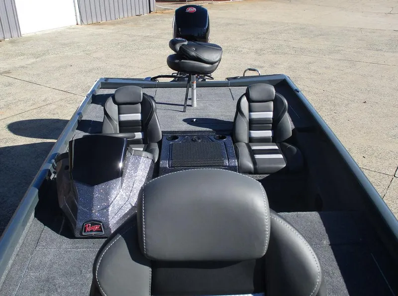 Slide: The Image of 2025 Ranger RT198P boat interior with sleek seating and modern design. - 7
