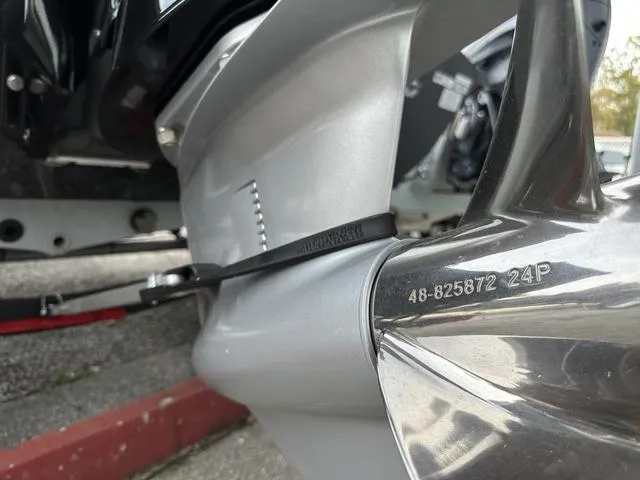 Slide: The Image of Close-up of 2024 Tracker PROTEAM 195 TXW boat propeller with engraved serial number. - 12