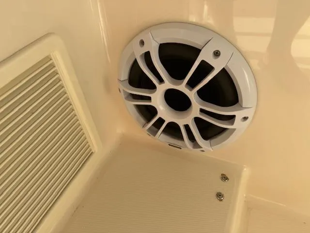 Slide: The Image of Speaker system on 2021 Grady-White Express 370 boat interior. - 29