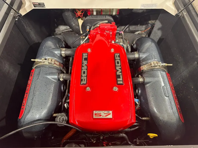 Slide: The Image of 2013 MasterCraft X30 engine, Ilmor 5.7, red cover, powerful marine performance. - 23