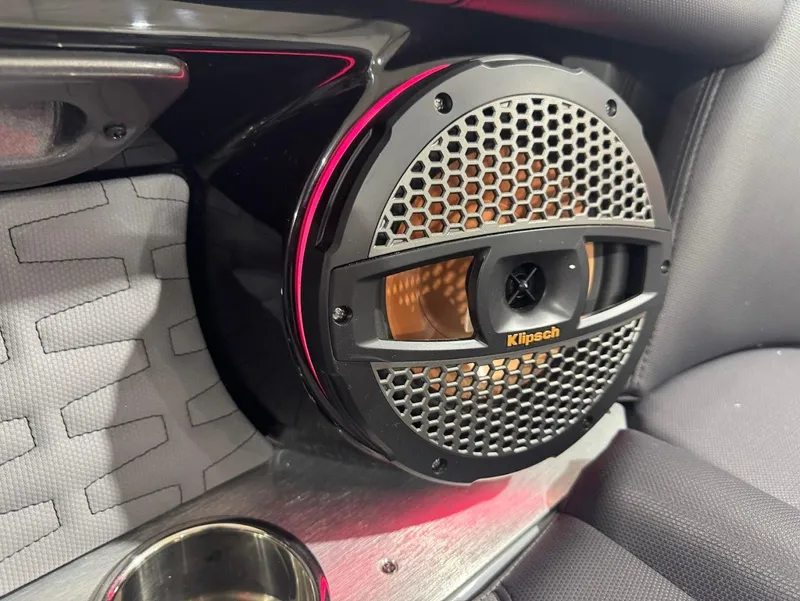 Slide: The Image of Klipsch speaker in 2025 MasterCraft X24 boat interior, featuring modern design and premium sound. - 22
