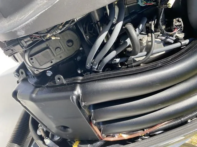 Slide: The Image of Close-up of a 2016 Sea Hunt Edge 24 engine components. - 30