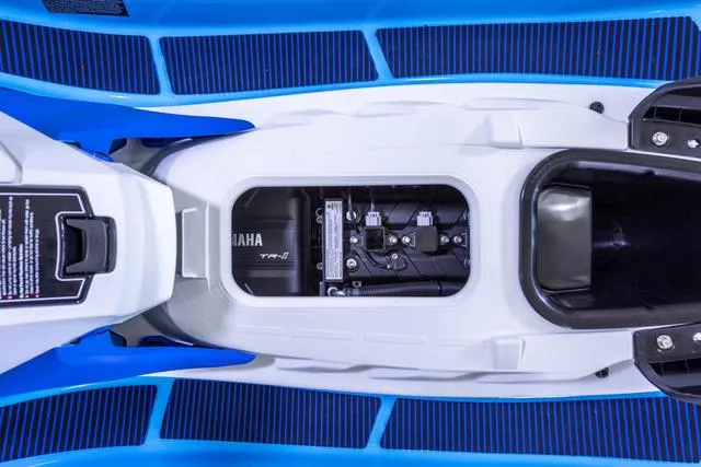 Slide: The Image of 2024 Yamaha Waverunner EX® Sport engine compartment, showcasing sleek design and advanced technology. - 7