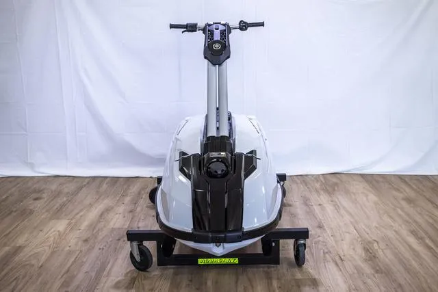 Slide: The Image of 2023 Yamaha Waverunner Superjet® on display, front view, indoors on wooden floor. - 5