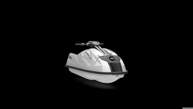 Slide: The Image of 2025 Yamaha Waverunner Superjet in sleek black and white design on black background. - 5
