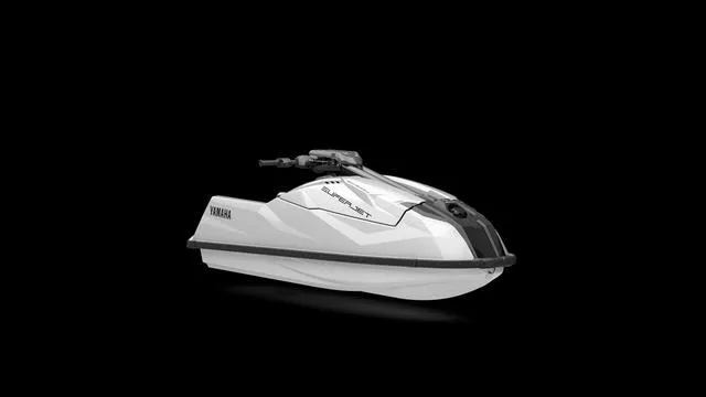 Slide: The Image of 2025 Yamaha Waverunner Superjet, sleek white design on black background. - 6