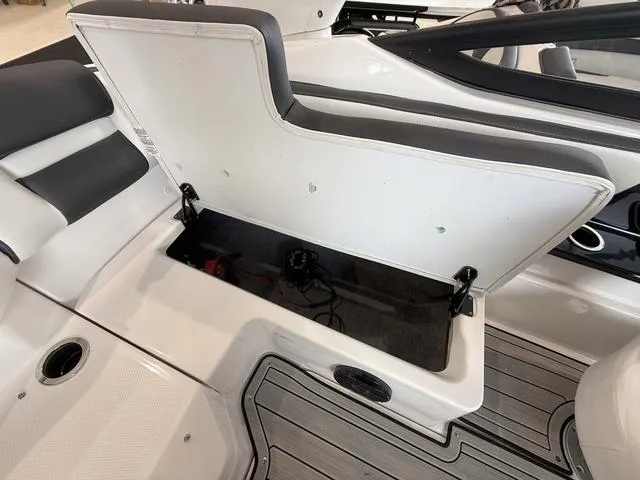 Slide: The Image of Yamaha Boats 195S 2025 seat with storage compartment. - 11