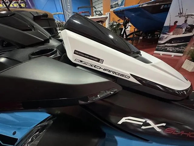 Slide: The Image of 2025 Yamaha WaveRunner FX SVHO, supercharged, displayed indoors. - 5