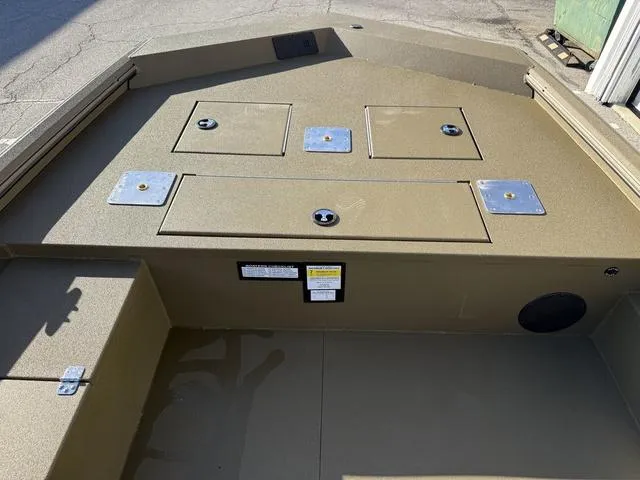 Slide: The Image of 2025 Avid 20 Rogue SC boat interior with storage compartments. - 11