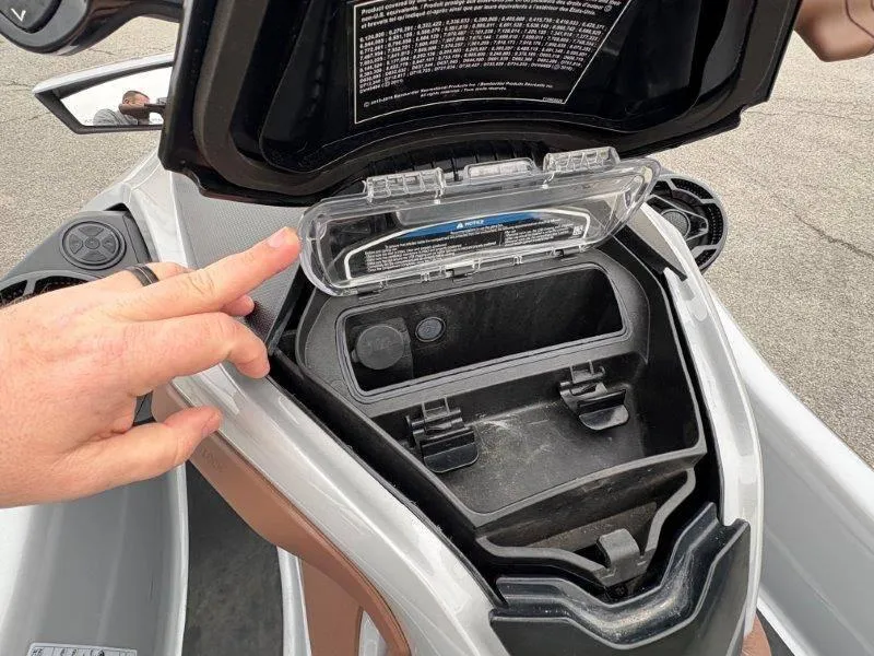 Slide: The Image of Open storage compartment of 2018 Sea-Doo GTX Limited 230 Sound watercraft. - 24