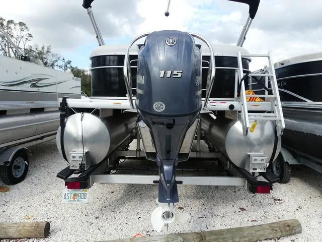 Slide: The Image of 2024 Godfrey Pontoons Sweetwater 2186 C with Yamaha 115 engine, rear view. - 5