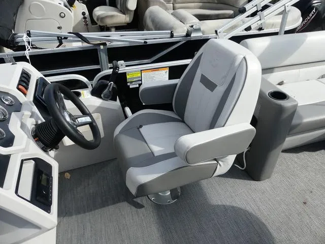Slide: The Image of 2024 Godfrey Pontoons Sweetwater 2186 C captain's chair and helm. - 7