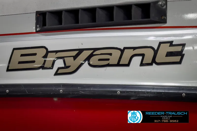 Slide: The Image of Close-up of 1993 Bryant 200 logo on a red and white surface. - 38