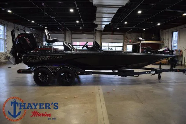 Slide: The Image of 2025 Nitro Z21 XL Pro boat in showroom at Thayer's Marine. - 47