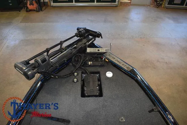 Slide: The Image of 2023 Blazer 625 Pro Elite boat interior with advanced fishing equipment. - 16