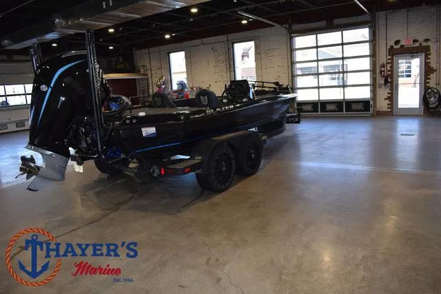 Slide: The Image of 2023 Blazer 625 Pro Elite boat in showroom at Thayer's Marine. - 3