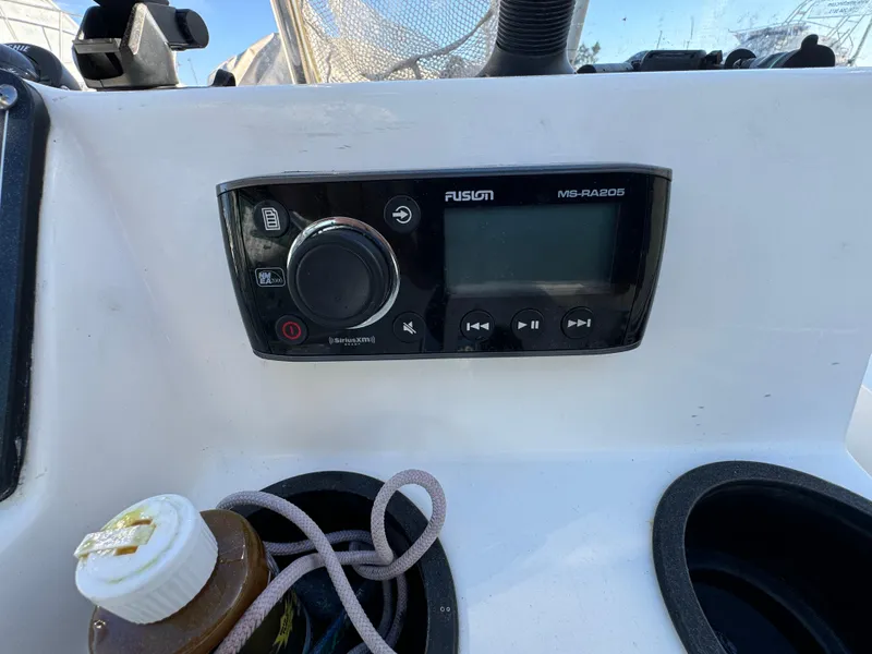Slide: The Image of Fusion marine stereo on 2016 Boston Whaler 170 MONTUCK boat dashboard. - 35