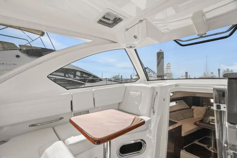 Slide: The Image of Interior of 2023 Pursuit OS 355 Offshore yacht, featuring sleek design and modern amenities. - 33