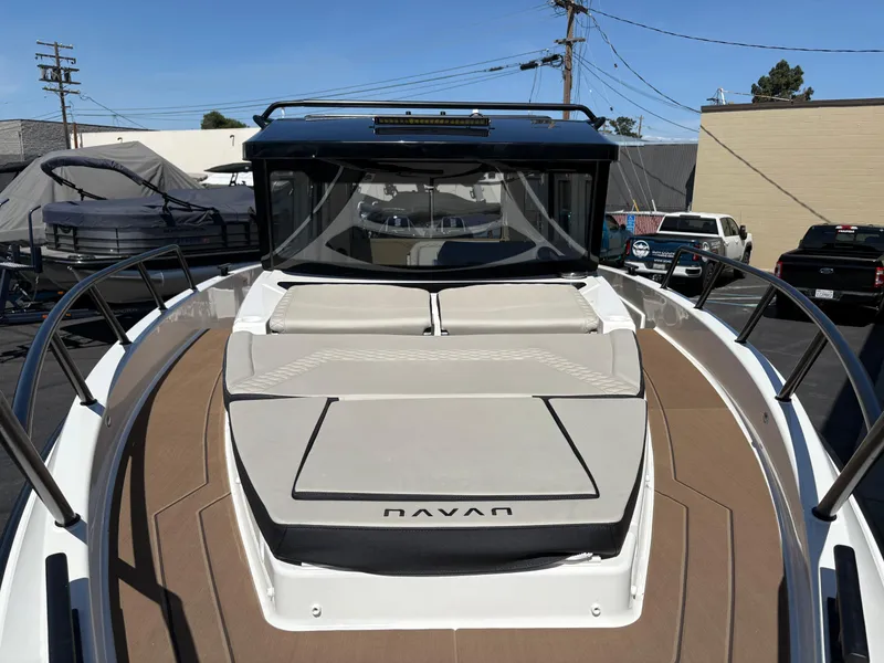 Slide: The Image of 2025 Navan C30 boat with spacious deck and modern design. - 13