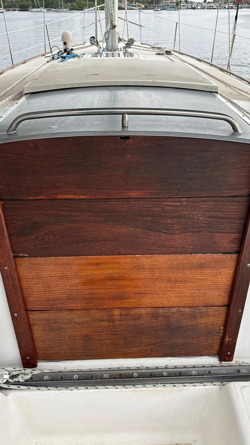 Slide: The Image of 1985 S2 11.0A sailboat with wooden hatch cover on deck. - 8