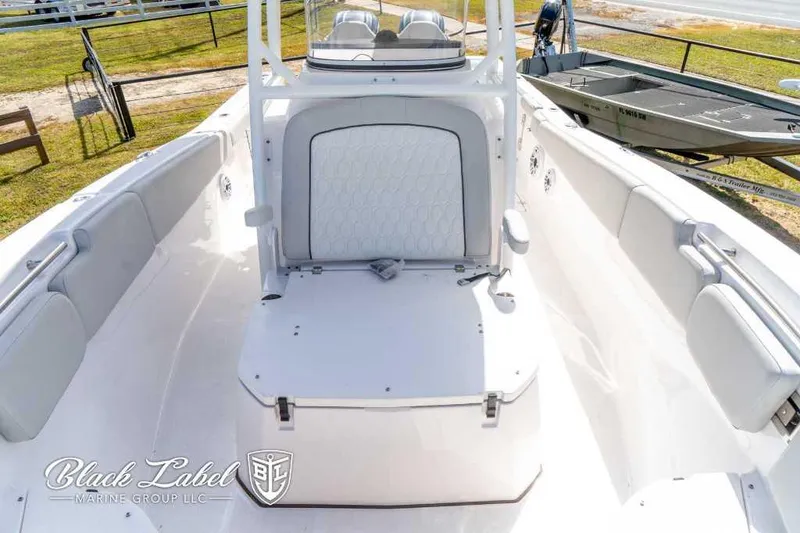 Slide: The Image of 2023 Sea Fox 288 Commander boat interior with seating and storage. - 17