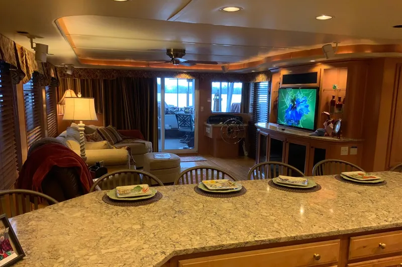 Slide: The Image of Luxurious 2004 Sumerset 18 x 87 houseboat interior with cozy living area and modern kitchen. - 38