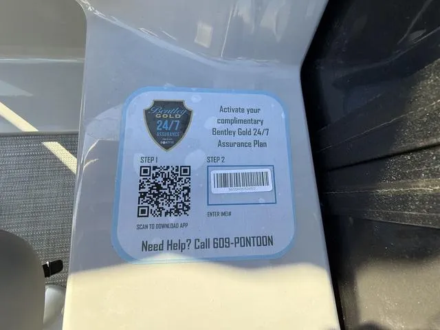 Slide: The Image of QR code for Bentley Gold 24/7 Assurance Plan on 2025 Bentley Pontoons Legacy 223 Navigator. - 18