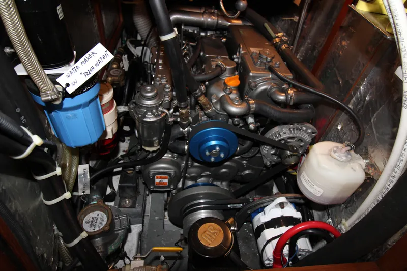 Slide: The Image of Engine compartment of a 2006 Hylas 49 Center Cockpit sailboat. - 21
