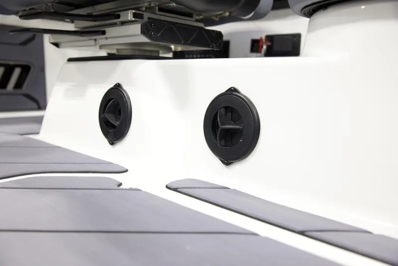 Slide: The Image of 2025 Malibu 23 LSV boat interior with sleek design and modern features. - 15