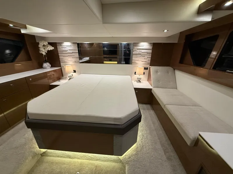 Slide: The Image of Luxurious bedroom interior of 2018 Cruisers Yachts 50 Cantius with modern design. - 2