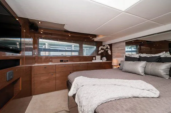 Slide: The Image of Luxurious bedroom interior of 2018 Cruisers Yachts 50 Cantius with modern decor. - 31