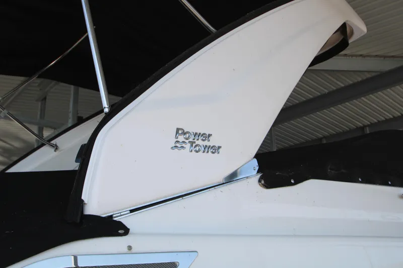 Slide: The Image of 2022 Regal 28 Express Power Tower detail in a covered storage area. - 8