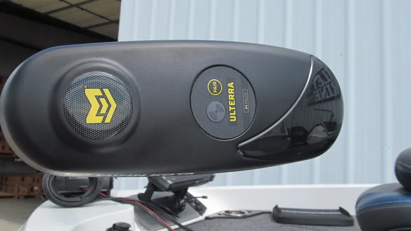 Slide: The Image of Ranger 212LS 2025 boat with Ulterra trolling motor detail. - 14